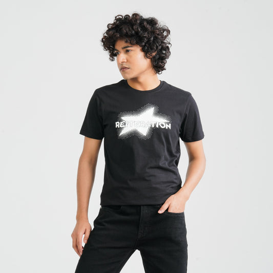 Men's Black Cotton T-Shirt