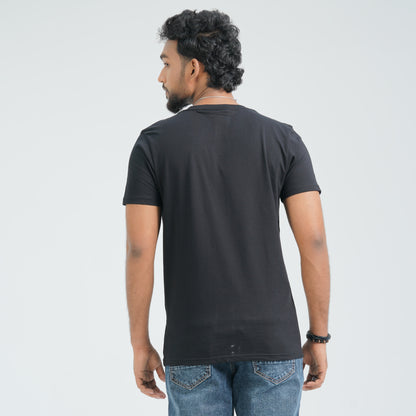 Men's Black Cotton T-Shirt
