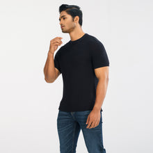 Load image into Gallery viewer, Men’s Black Textured Sweater T-Shirt
