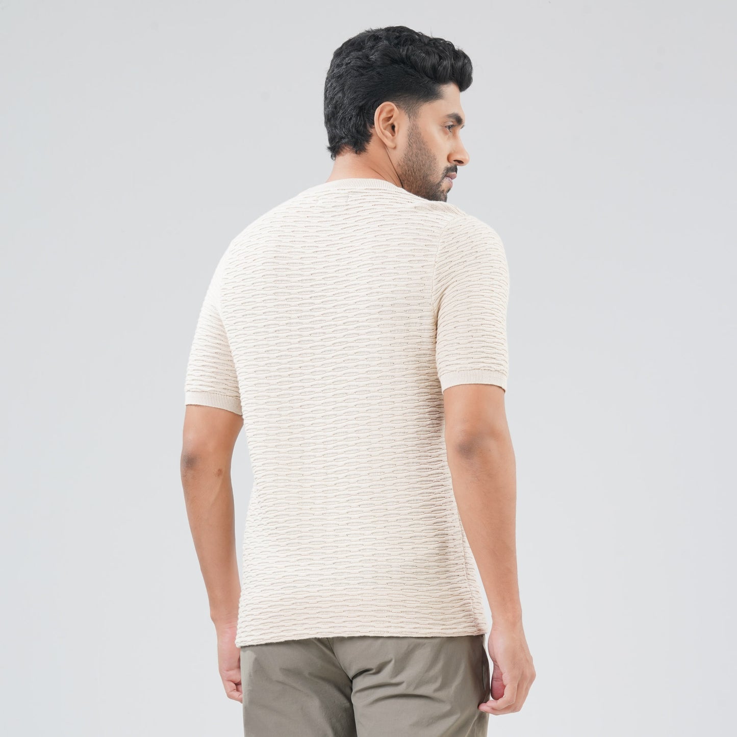 Men's Light Beige Sweater T-Shirt