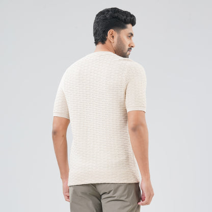 Men's Light Beige Sweater T-Shirt