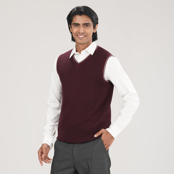 Mens Maroon Sweater Vest