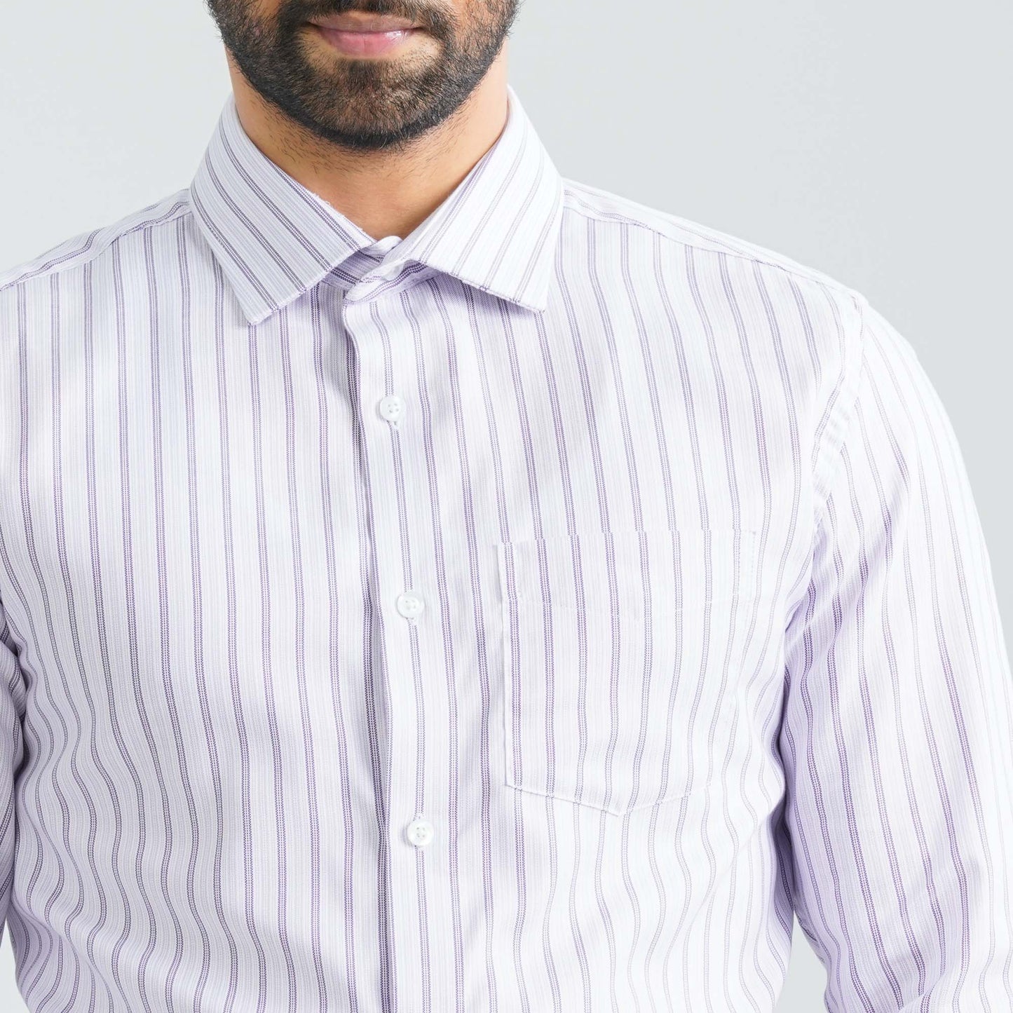 Men's White Stripe Cotton Shirt