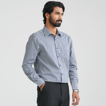 Men's Green Check Cotton Shirt