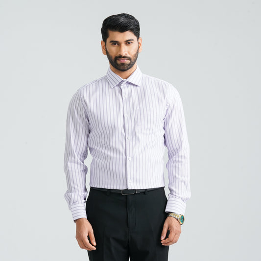 Men's White Stripe Cotton Shirt