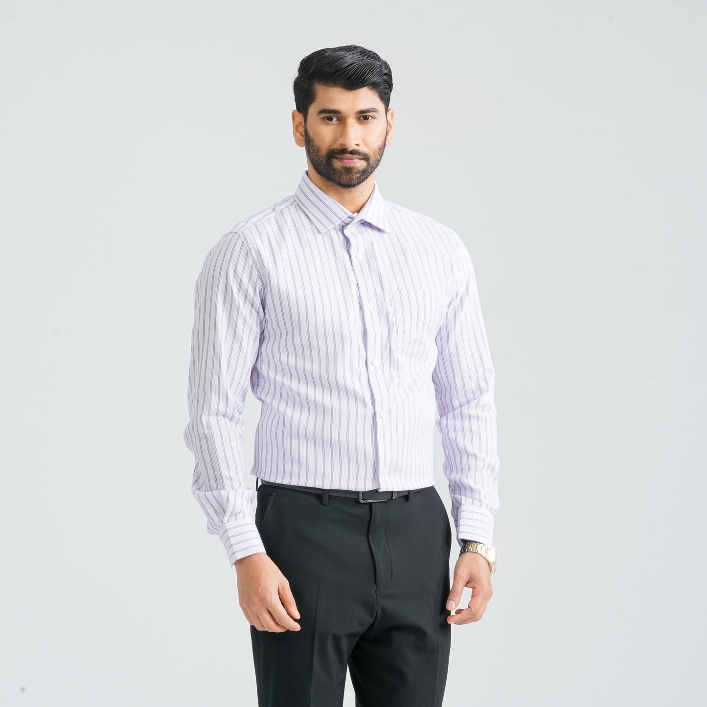 Men's White Stripe Cotton Shirt