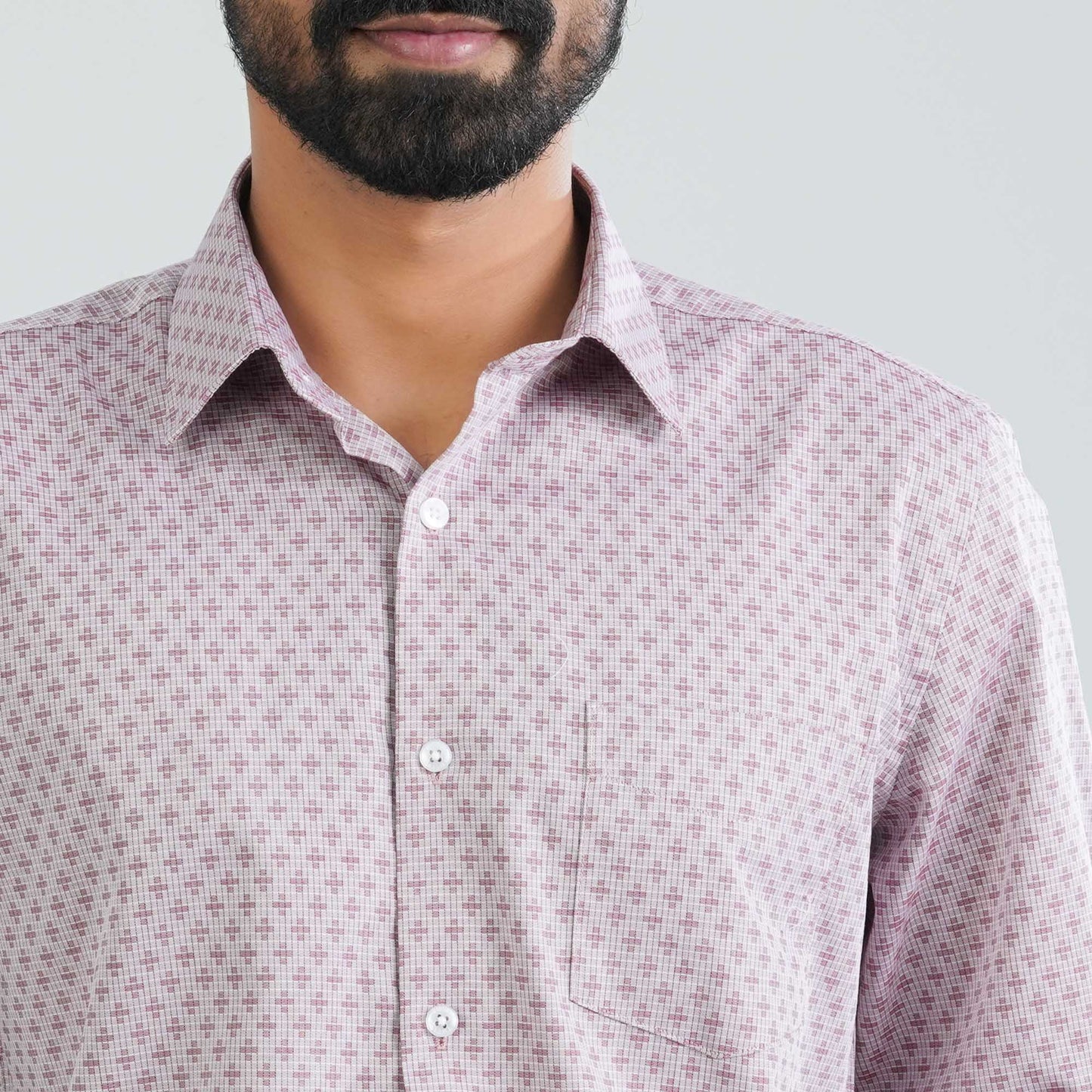 Men's Red Cotton Formal Shirt