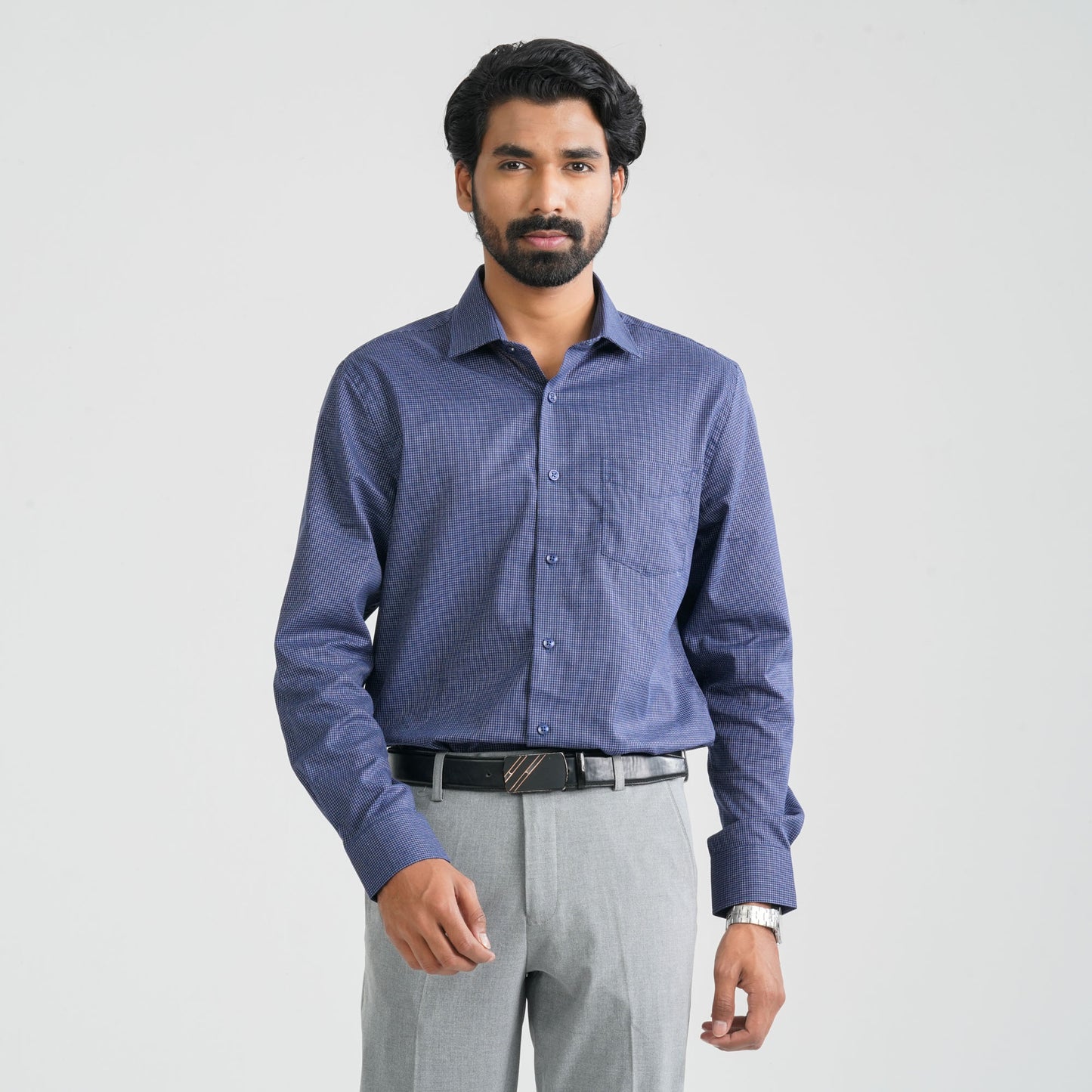 Men’s Blue Check Formal Shirt