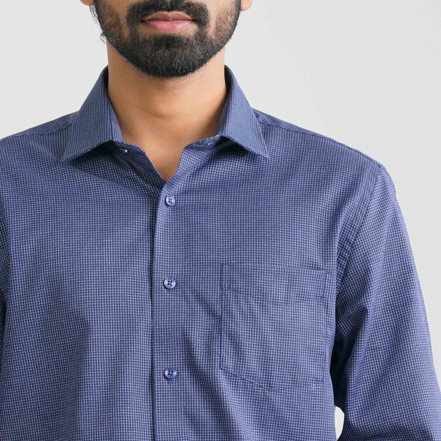 Men’s Blue Check Formal Shirt