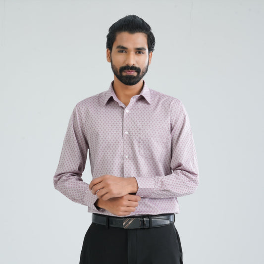 Men's Red Cotton Formal Shirt