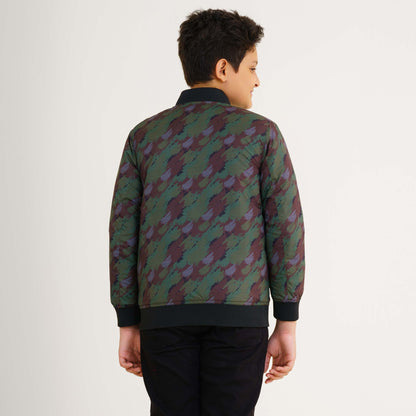 Boys Olive Reversible Bomber Jacket