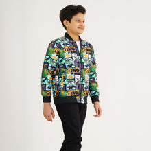 Load image into Gallery viewer, Boys Mustard Printed Bomber Jacket
