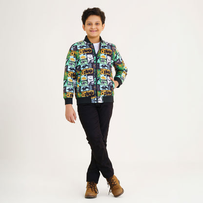 Boys Mustard Reversible Bomber Jacket
