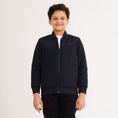 Boys Black Reversible Bomber Jacket