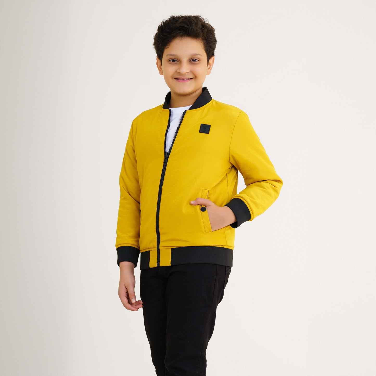Boys Mustard Reversible Bomber Jacket