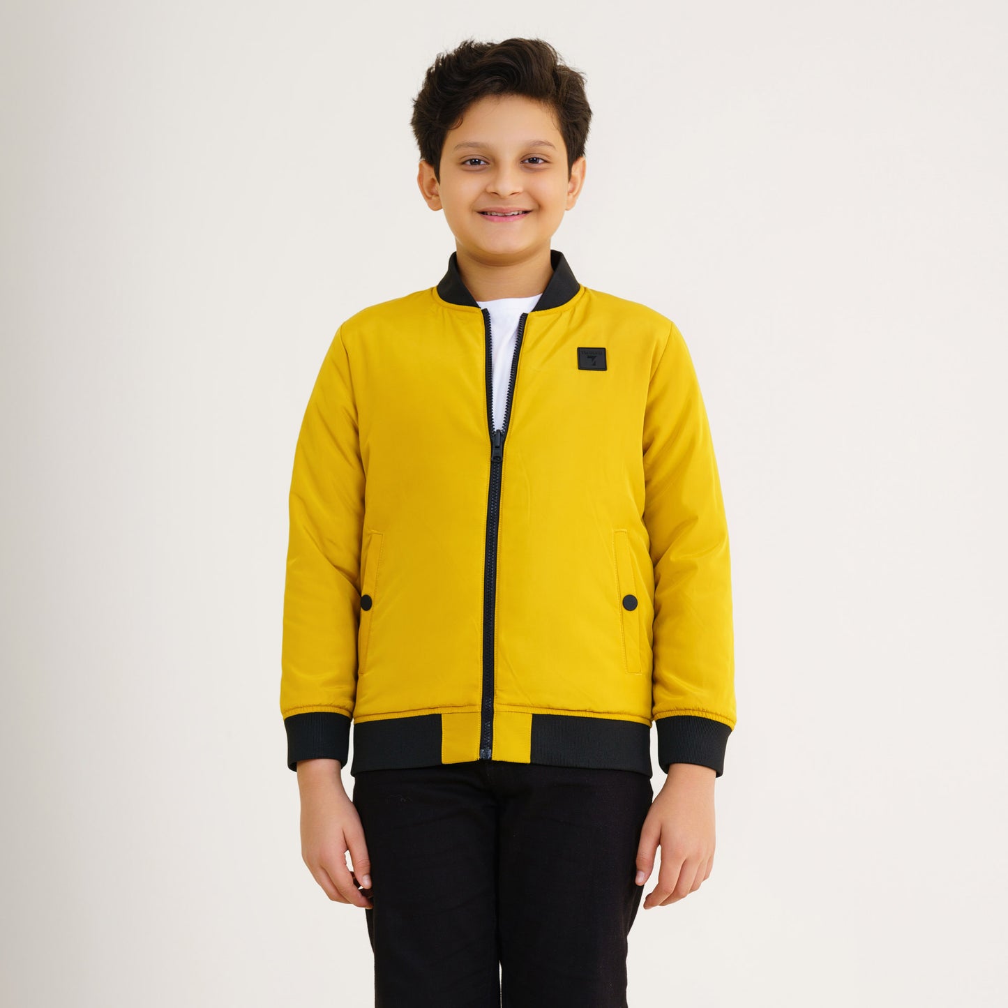 Boys Mustard Reversible Bomber Jacket