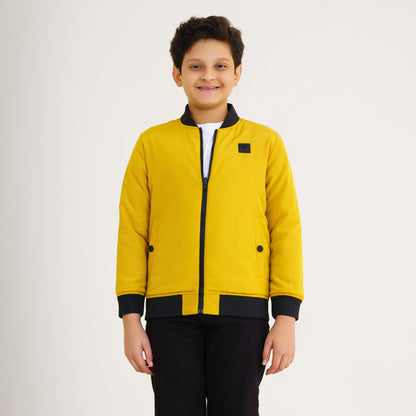 Boys Mustard Reversible Bomber Jacket