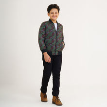 Load image into Gallery viewer, Boys Olive Printed Bomber Jacket
