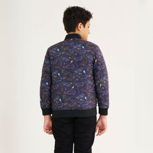 Load image into Gallery viewer, Boys Black Printed Bomber Jacket
