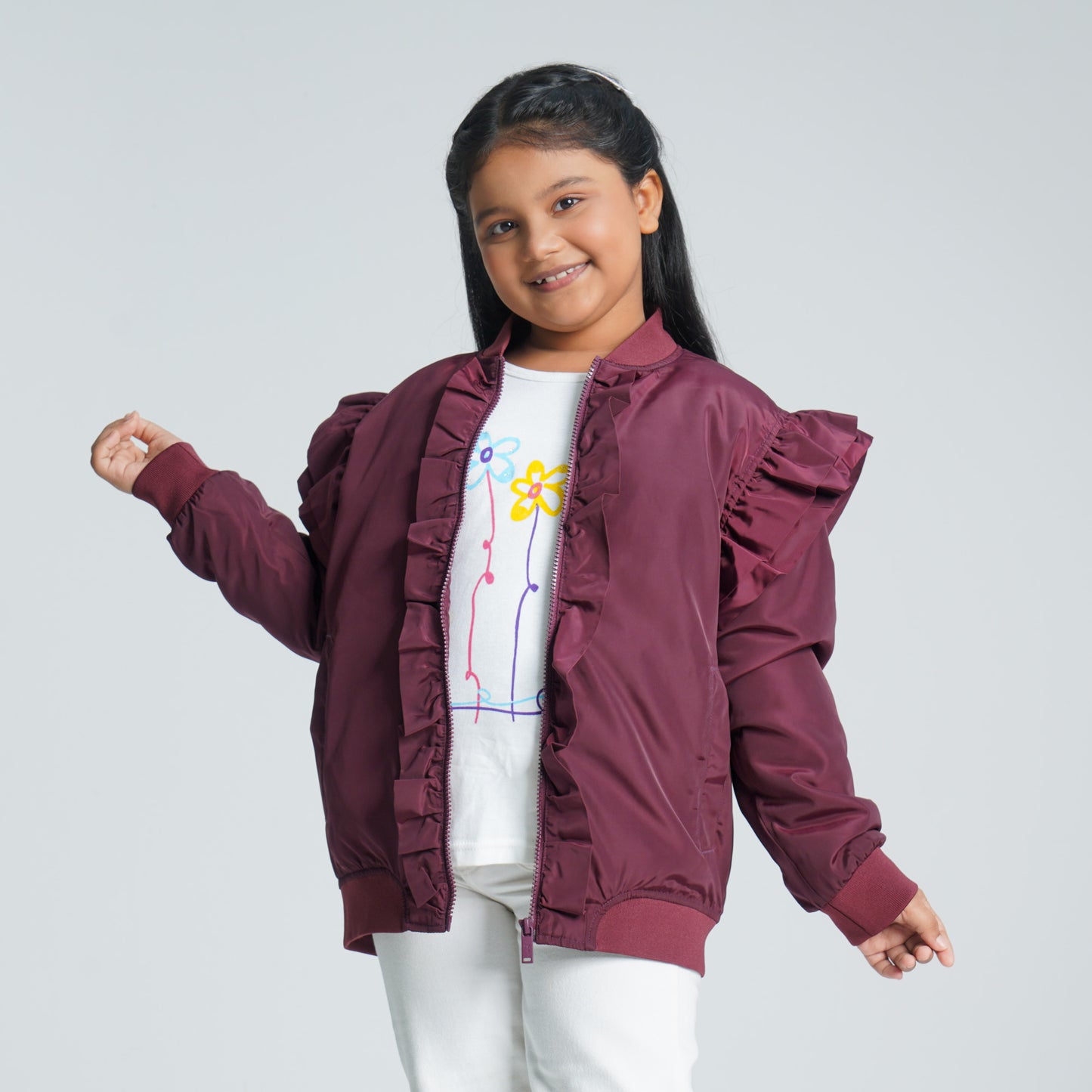 Girls Maroon Bomber