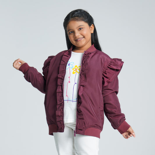 Girls Maroon Bomber