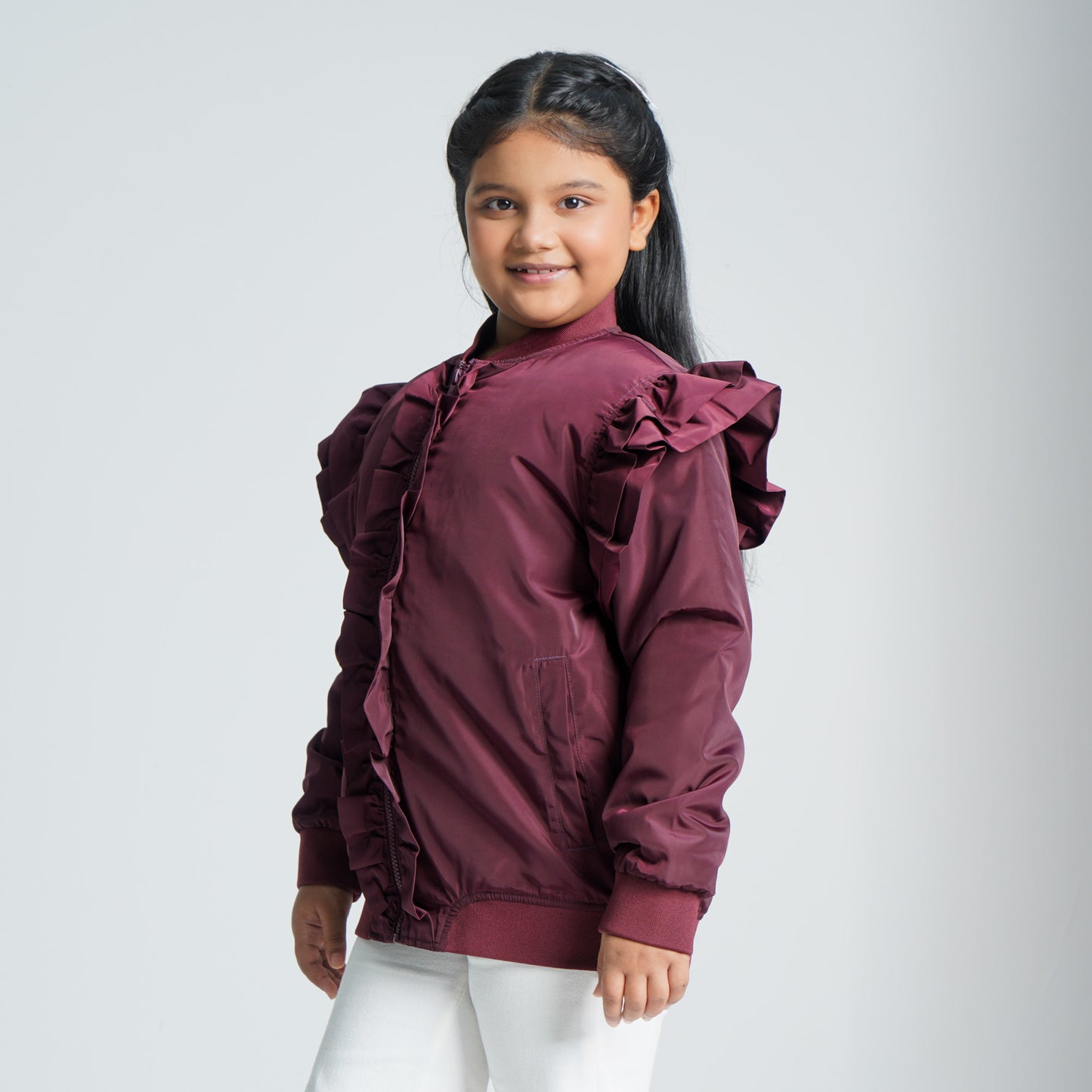 Girls Maroon Bomber