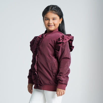 Girls Maroon Bomber