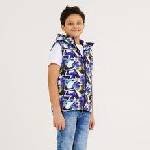 Load image into Gallery viewer, Boys Blue Printed Husky Jacket
