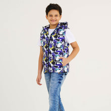 Load image into Gallery viewer, Boys Blue Printed Husky Jacket
