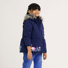 Load image into Gallery viewer, Baby Girls Navy Quilted Jacket
