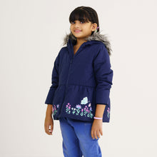 Load image into Gallery viewer, Baby Girls Navy Quilted Jacket
