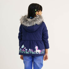 Load image into Gallery viewer, Baby Girls Navy Quilted Jacket
