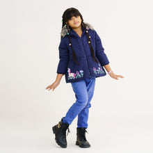 Load image into Gallery viewer, Baby Girls Navy Quilted Jacket
