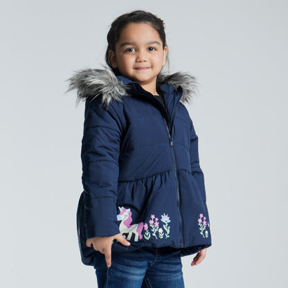 Baby Girl's Navy Quilted Jacket