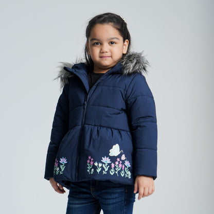 Baby Girl's Navy Quilted Jacket