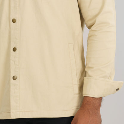 Mens Beige Shacket