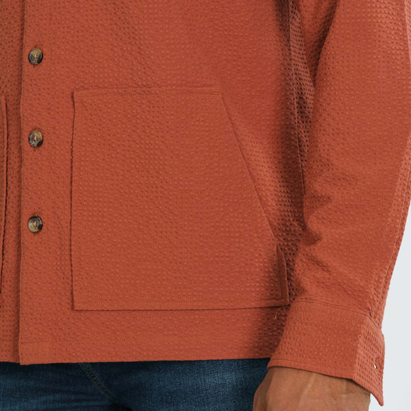 Mens Orange Shacket