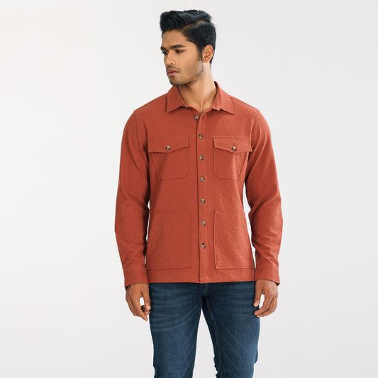 Mens Orange Shacket