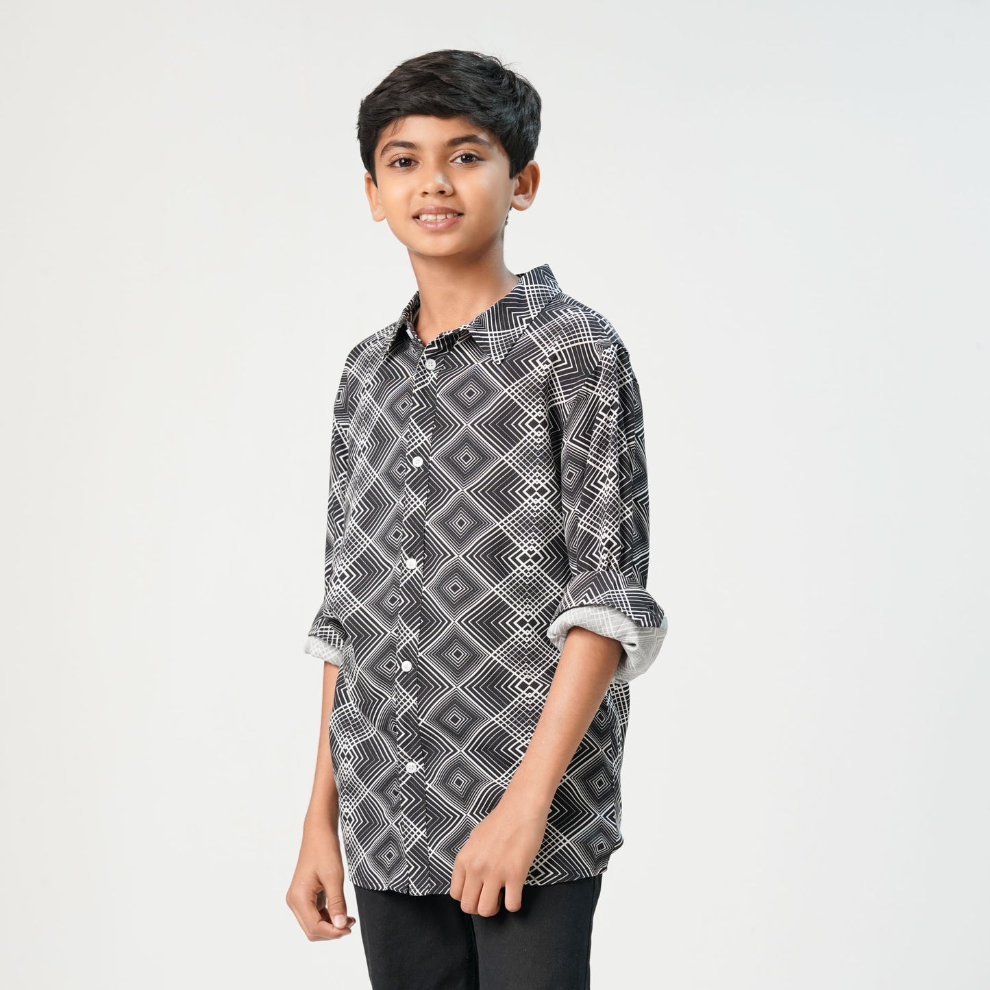 Boys Black Aop Shirt