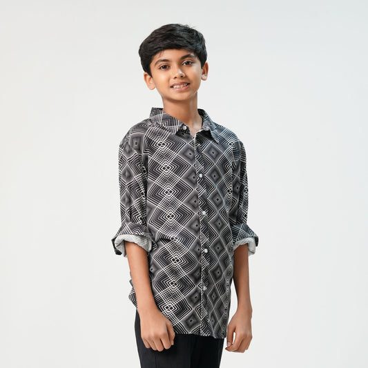 Boys Black Aop Shirt