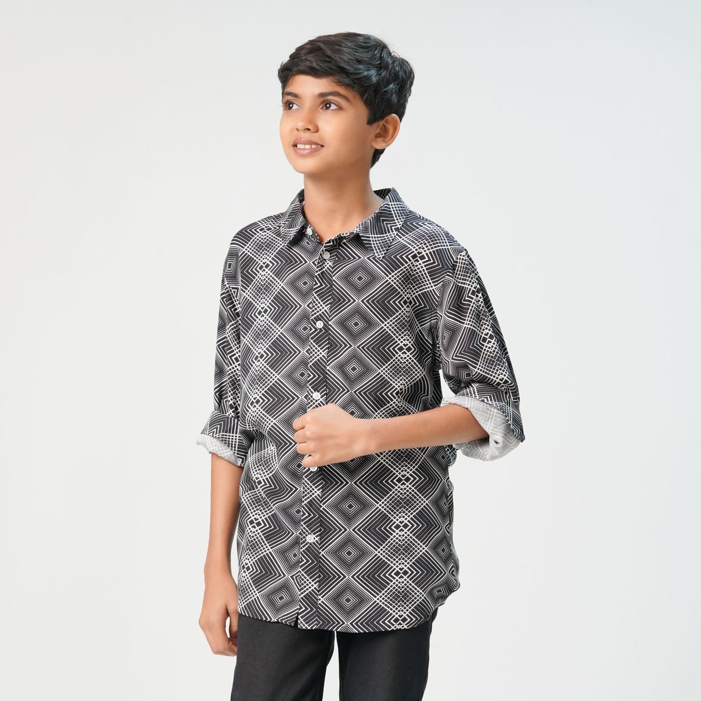 Boys Black Aop Shirt