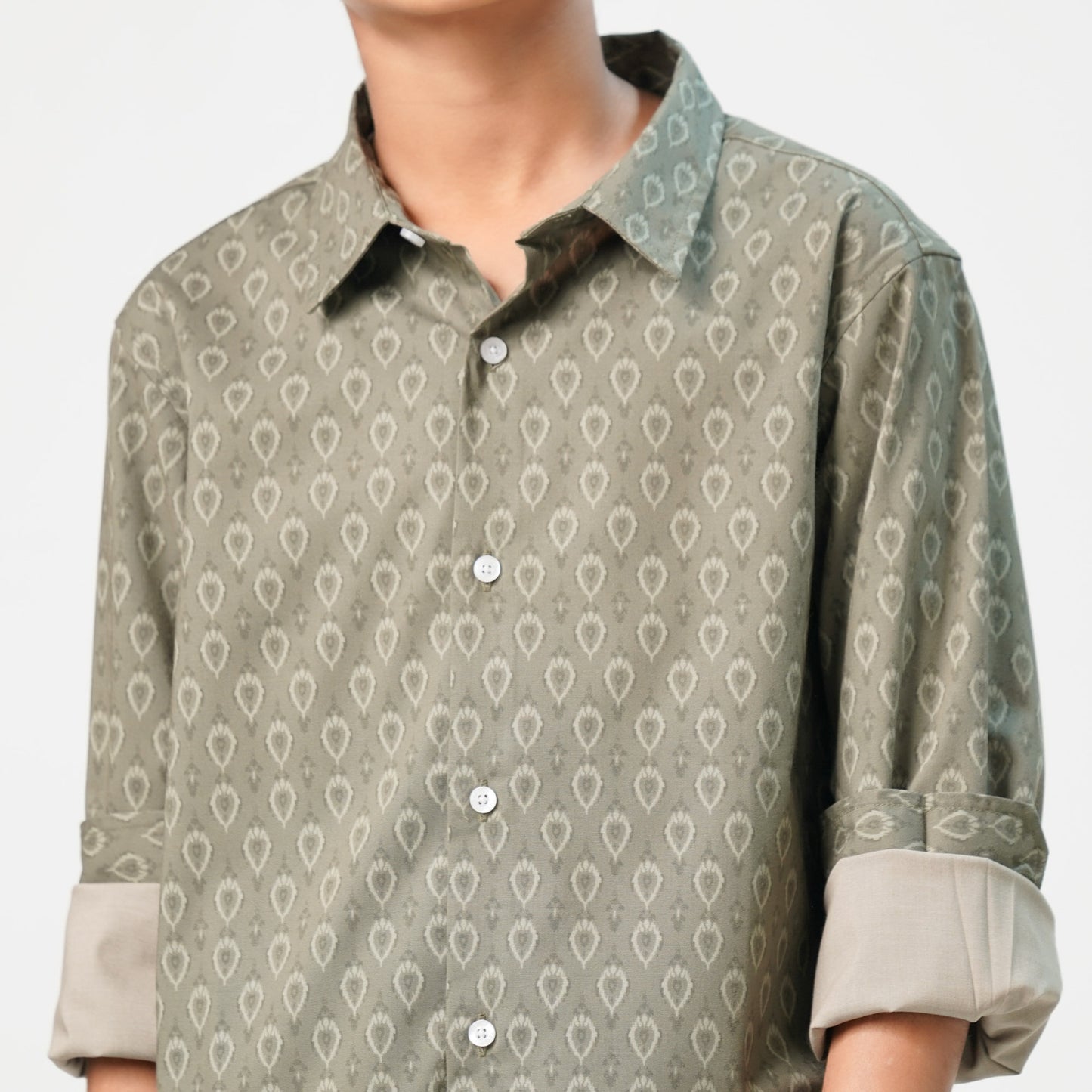 Boys Aop-Olive Ls Shirt