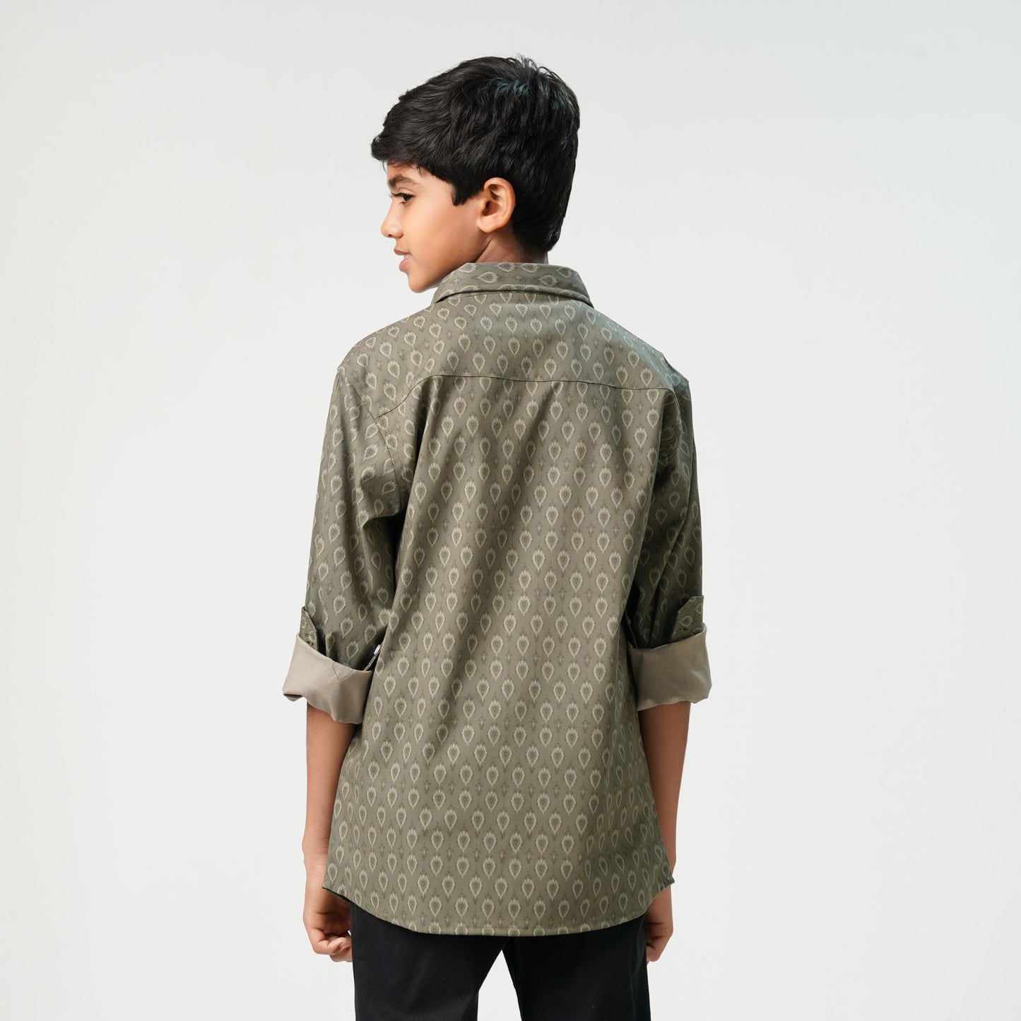 Boys Aop-Olive Ls Shirt