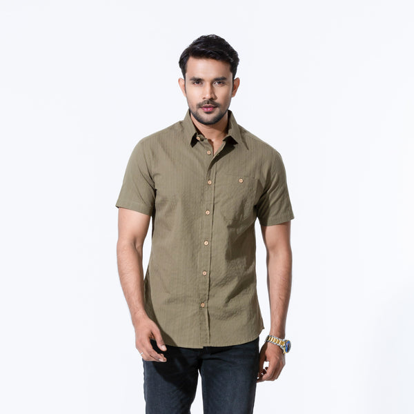 Mens Olive Casual Shirt