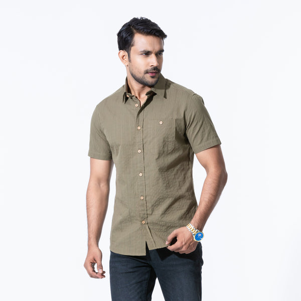 Mens Olive Casual Shirt