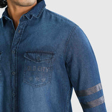 Load image into Gallery viewer, Men’s Printed Denim Shirt
