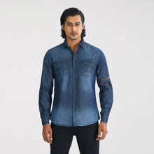 Load image into Gallery viewer, Men’s Printed Denim Shirt
