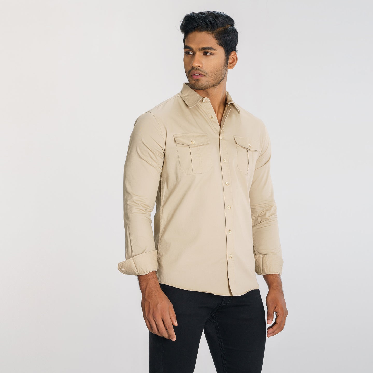 Mens Beige Shirt