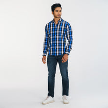 Load image into Gallery viewer, Men Blue Check Shirt
