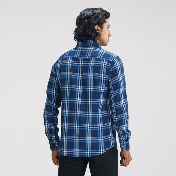 Mens Blue Check Shirt